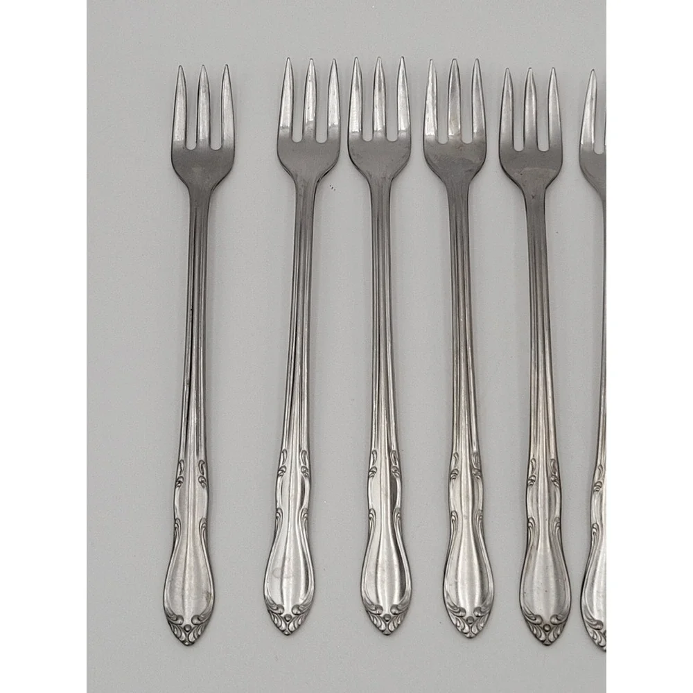 Vtg Homestead Oneida Simeon L George H Rogers Cocktail Forks Stainless Set Of 11